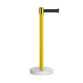 Montour Line Stanchion Belt Barrier WaterFillable Base Yellow Post 7.5ftBlack Belt MSW630-YW-BK-75